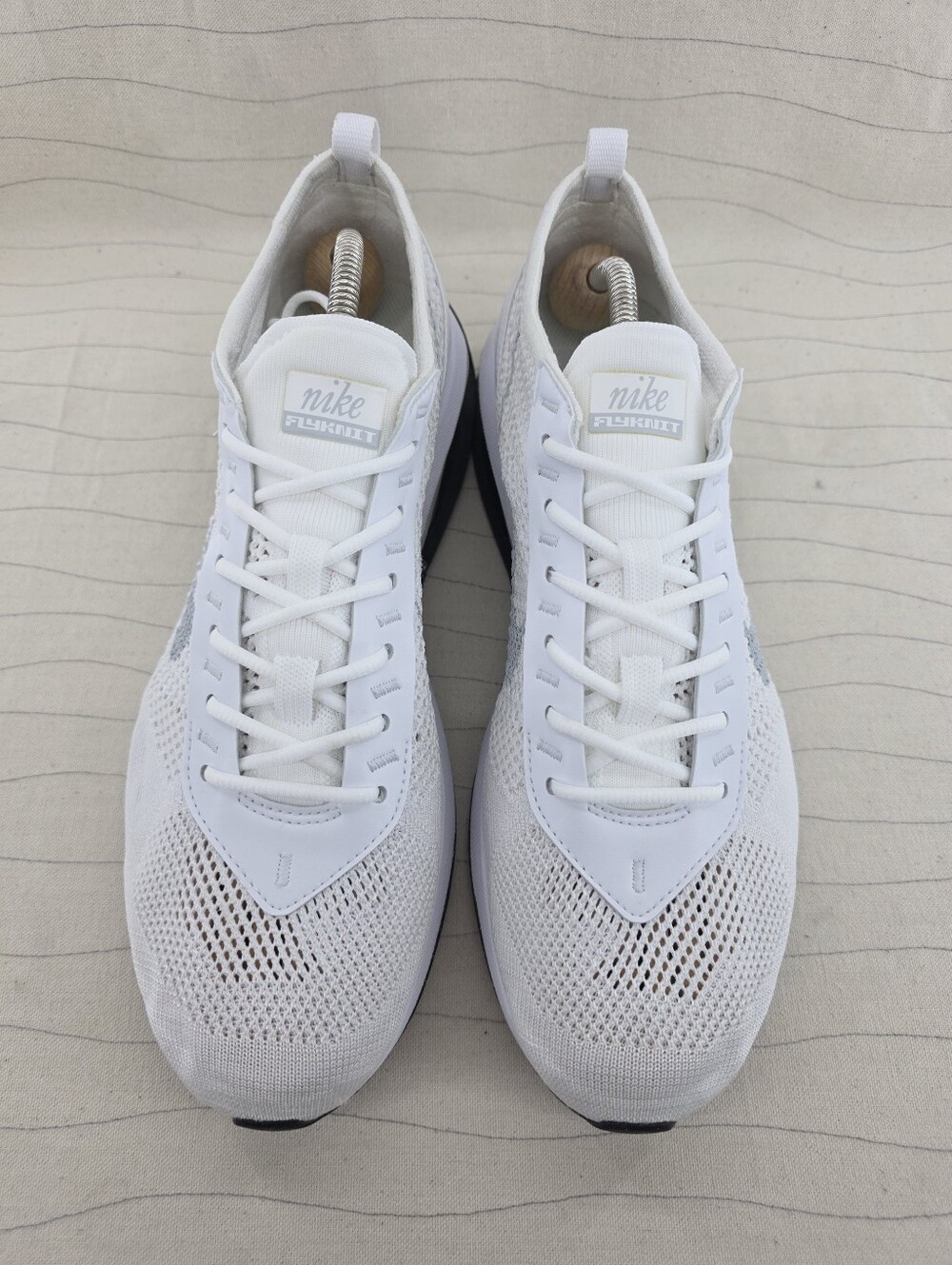 Nike Mens Air Max Flyknit Racer White Athletic Shoes Sneakers FJ4002-100 Sz 10.5 - Picture 3 of 12